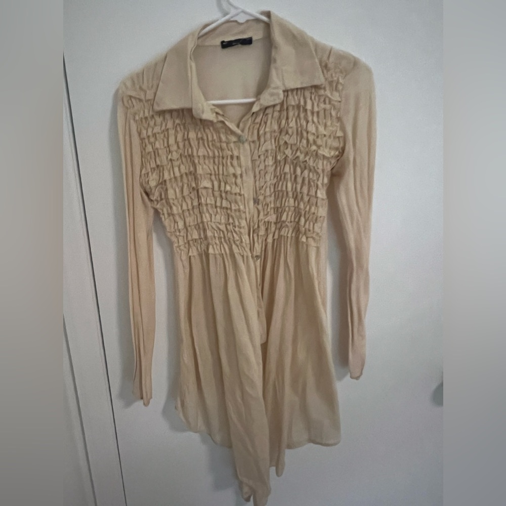 Light weight beige coton shirt - Size S
